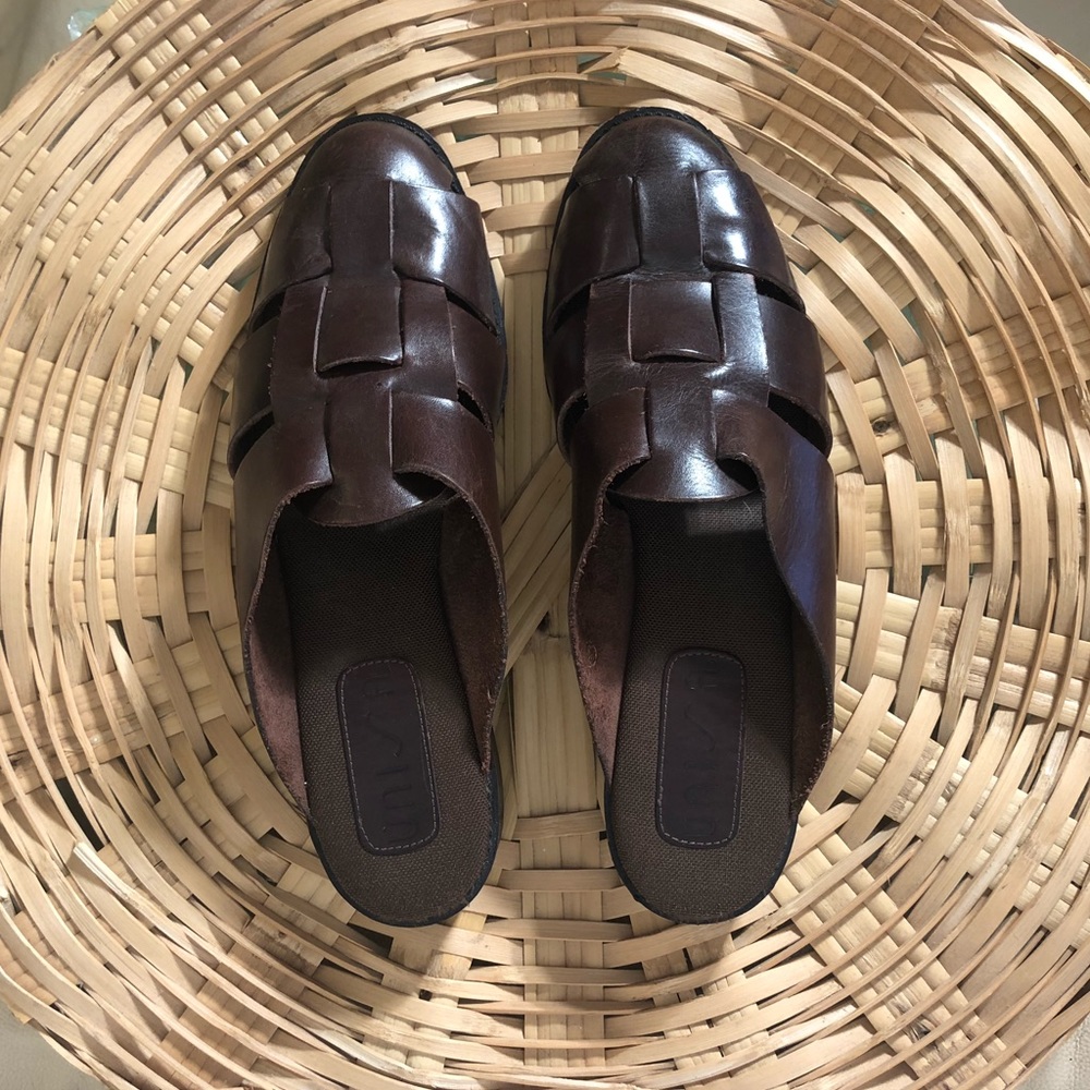 Woven Leather Unisa Slip ons